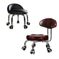 乳白色 轮子五个 高脚凳学步凳子带靠背椅子旋转滑轮儿童万向圆凳圆凳圆凳摆件滚轮