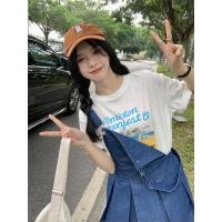 T恤 S 艺术生奶乖裙鬼马韩chic牛仔背带百褶裙+印花T恤盐系少女穿搭套装