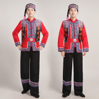 男款红色 S 少数民族服装女瑶族服饰广西传统壮族三月三云南民族风表演出服