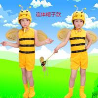 连体短袖蜜蜂帽子款 100cm 儿童动物服小蜜蜂演出服蝴蝶虫儿飞舞蹈表演服装幼儿蜜蜂女童纱裙