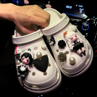 公主款[不含鞋] 洞洞鞋配饰cross鞋花装饰女鞋扣卡扣diy可爱儿童配件拖鞋饰品黑色