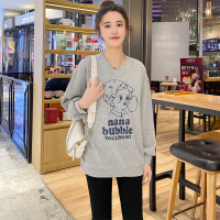 吹泡泡 灰色哺乳 L 哺乳装外出上衣春秋季外穿时尚辣妈款女装喂奶卫衣潮妈宽松孕妇装