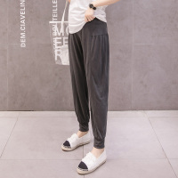 束脚款-灰色 M 孕妇裤子夏季薄款外穿春夏春秋打底长裤夏天宽松哈伦裤孕妇装夏装