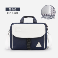 耀夜包蓝白色[配斜挎肩带 内置防震气垫] 13英寸 双肩电脑包14寸女手提笔记本适用苹果MacBookPro13.3联想