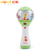 绿色 汇乐697婴幼儿童安抚手摇铃宝宝沙锤灯光音乐节奏棒早教益智玩具