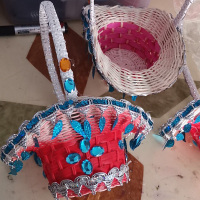 篮子 120cm 桃李杯罗敷行舞蹈服装 独舞花篮头饰儿童古典舞演出服女飘逸 仙女