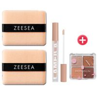 2片装+送遮瑕膏+4色眼影 两片装ZEESEA滋色粉扑 干粉粉扑方形植绒面姿色替换散粉扑