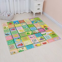 水果字母 60x60*1.0厘米一包4片 儿童拼接爬行垫6060泡沫地垫加厚拼图爬爬垫子早教动物世界识图