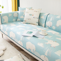 冰丝-北极熊 60*60cm 冰丝沙发垫夏季夏天款卡通凉席坐垫子防滑简约现代皮沙发套罩全包