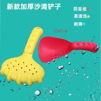 圆豆铲+耙子无礼品 儿童小号加厚玩具铲子宝宝户外玩沙挖土工具幼儿园游乐场塑料小铲