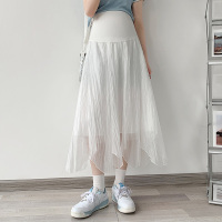 白色 M 米度丽孕妇半身裙春秋款短裙a字百褶裙女纱裙裙子孕妇装春装夏装