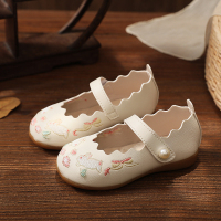兔子-米色 25码/鞋内长15cm/适合脚长14.5cm 汉服鞋子女童春秋中国风古装古风旗袍小皮鞋宝宝布鞋儿童绣花鞋夏