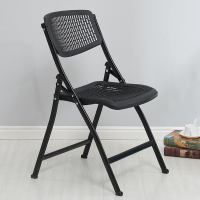 黑色 折叠椅子家用靠背餐椅懒人休闲培训办公椅塑料便携摆摊坐椅电脑椅
