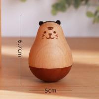 小虎不倒翁 办公桌不倒翁装饰品小摆件木质工艺品少女心创意可爱毕业生日礼物