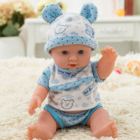KN-01蓝色小熊(30CM) 30厘米+无声版 儿童仿真娃娃婴儿全软胶宝宝会说话的智能公主布洋娃娃小女孩玩具