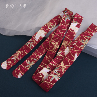 枣红仙鹤1米5 抹额头饰汉服男明制束发带飘带发饰发绳中国风头巾古装配饰绑发