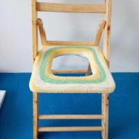 孕妇老年人坐便椅凳器坐垫实木折叠方形马桶椅子垫坐便套.