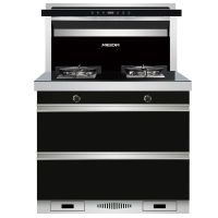 K5钢化玻璃台面 侧吸式下排油烟 双效杀毒 天然气/液化气 集成灶