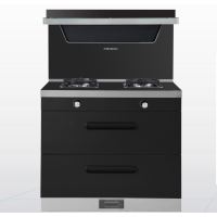 美大集成灶K38钢化玻璃台面 侧吸式下排油烟 天然气/液化气