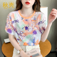 秋壳短袖T恤女夏季新款女装宽松欧货时尚个性网红质感上衣ins潮
