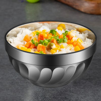 美厨(maxcook)304不锈钢碗 汤碗餐具面碗 双层隔热