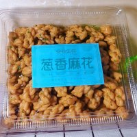 曼兹集鲜葱香麻花方盒500g