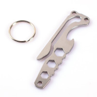 cold archery 户外迷你口袋钥匙夹多功能挂扣 钥匙扣 不锈钢钥匙圈六角扳手开瓶器 户外工具 皮带夹背包夹