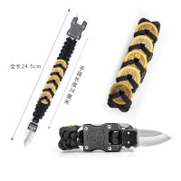 战狼2吴京同款升级版变形金刚刀编织铜钱手环手链刀 手链刀 防卫迷彩手环登山七芯伞绳直刀