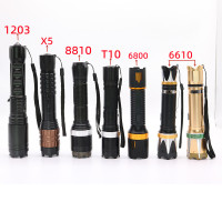 户外强光变焦手电筒 电棒电击器 户外防护手电筒充电式防暴高压电棒 校园小区保安巡逻自卫电棒棍 厂房居家防护防暴手电筒