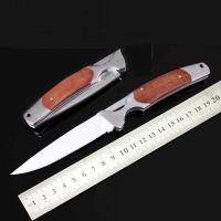 木把折叠刀随身刀高硬度户外刀具锋利木柄刀水果刀小折刀户外野营刀具 水果刀折刀 折叠刀