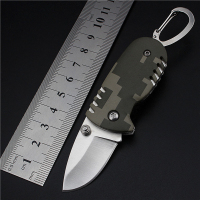 户外折叠刀具随身荒野求生高硬度野外小刀折刀水果刀小Q钥匙扣迷彩小刀迷你折刀 便携水果刀