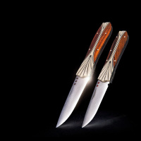 喜雀大马士革刀 收藏折刀 户外野营刀 雕花折叠刀 礼品刀 防卫刀 户外野营刀 随身防卫刀 探险刀 救生刀 收藏礼品刀