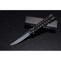 户外露营训练工具 蝴蝶刀甩刀甩出刀 全钢练习刀 折刀 折叠刀 户外野营刀 防卫刀 探险刀 救生刀 收藏礼品刀