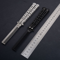 蝴蝶练习甩刀 蝴蝶梳训练刀 耍酷工具 户外装备工具新手入门级小刀练习梳子荒野露营折叠便携甩手刀训练刀具