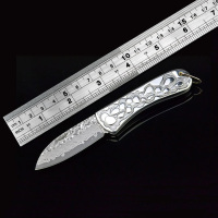 大马士革刀 足迹小折刀 折叠刀 收藏礼品刀 钥匙扣刀 迷你刀 便携刀 水果刀 收藏 礼品刀