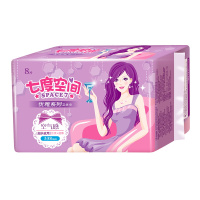 七度空间优雅系列超薄丝柔卫生巾338mm超长夜用8片装QUC8808