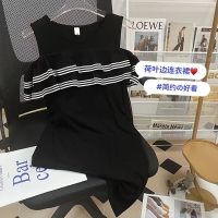 超仙设计感小众荷叶边连衣裙2022夏季优雅气质法式遮肉显瘦裙子