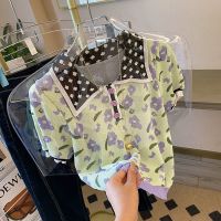 高级感小香风短袖针织衫polo领短袖t恤女夏季新款短袖花朵上衣女