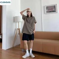 CASS短裤女夏宽松学生韩版百搭冰丝休闲运动阔腿五分裤ins潮女