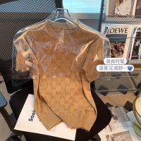 CASS佳适 高档气质短袖针织衫夏季2022短袖t恤女韩版显瘦上衣潮