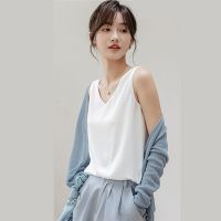 CASS佳适法式小吊带外穿背心女薄款雪纺无袖t恤上衣女v领内搭大码