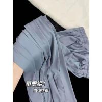 CASS佳适阔腿防晒裤女夏冰凉垂感拖地休闲百搭高腰显瘦开衩冰丝裤