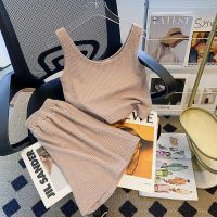 CASS佳适 夏季港味俏皮活泼背心洋气两件套装女无袖高腰短裤