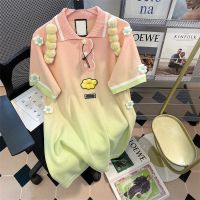 CASS佳适 法式小香风立体花朵甜辣polo连衣裙女夏重工别致裙子