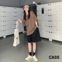 CASS五分短裤女学生夏季新款宽松显瘦ins潮百搭休闲运动阔腿短裤
