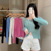 CASS佳适 2022夏新款不规则薄款防晒针织开衫外搭镂空罩衫空调衫