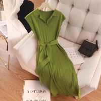 CASS佳适 赫本风针织polo连衣裙小众设计高级感裙子2022新款女