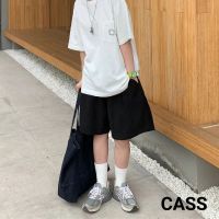 CASS休闲短裤女夏高腰过膝五分裤宽松直筒港风垂感阔腿裤ins潮