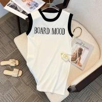 CASS佳适 背心T恤女装夏季2022新款运动风撞色宽松中长款连衣裙