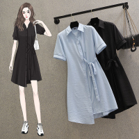 雅洛诗大码女装2022夏季新款薄款胖mm气质洋气减龄宽松显瘦连衣裙